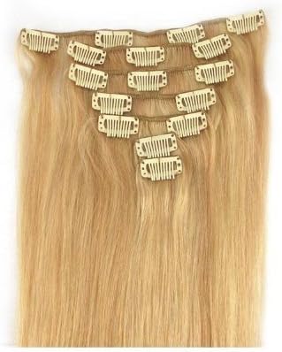 Long Straight 100% Real Human Hair Clip In/on Hairpieces Extensions and Blonde Natural (15) by New OK buy