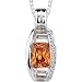 Scintillating Glamour: Sterling Silver Designer Inspired Art Deco Style Enhancer Pendant Necklace with Champagne CZ Diamonds
