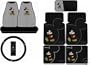 Mickey Mouse Vintage 8PC Combo Front Rear Car Floor Mats Seat Covers Steering Wheel Cover CD Organizer Plus Bonus Matching Key Chain