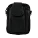 Small Black Lambskin Leather Cell Phone Belt Bag with Shoulder Strap