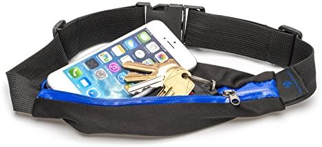 Speedflex Accessory Runner's Belt Pack for Marathon, Fitness, Exercise, Jogging with Weatherproof Zipper, Pink, Black, Blue (Blue)