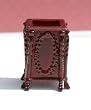 Dollhouse Miniature Artisan Handcarved Mahogany Wastebasket