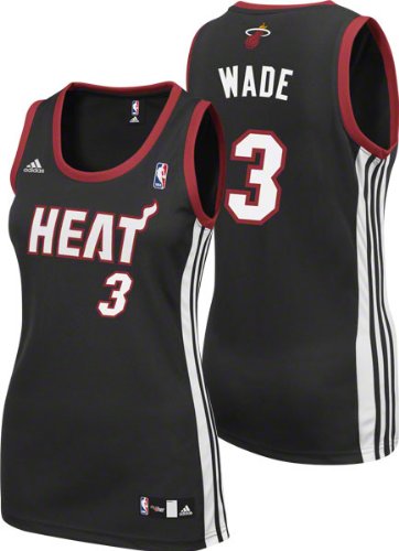 Dwyane Wade Black adidas Revolution 30 Replica Miami Heat Women's Jersey