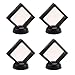 lasenersm 4 Pieces Coin 3D Display Stand Box Set Diamond Square Medallion Challenge Coin Chip Display Stand Holder 3D Floating Frame Display Stand Box for Coins Medallions Jewelry 2.75