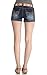 WallFlower Juniors Belted Legendary Denim Short Shorts