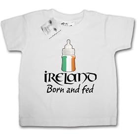 Dirty Fingers - IRELAND Born and Fed - Baby & Toddler T-shirt 0-6 months, White