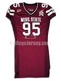 Maroon No. 95 Game Used Mississippi State Nike Football Jersey