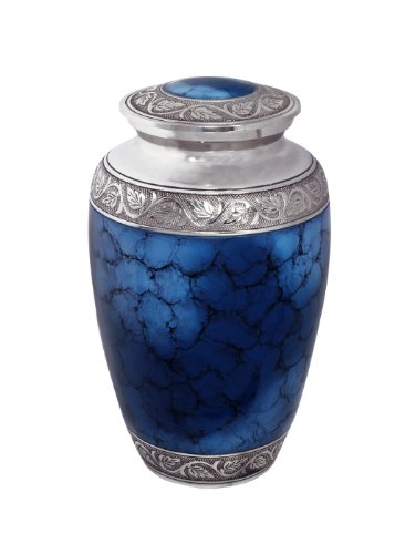 Star Legacy Mediterranean Mystic Urn, Blue with Silver/Pewter Finish, Large/Adult On Sale