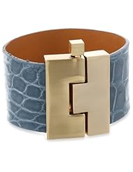 Leighelena Wide Jigsaw Buckle Bracelet Cuff Bracelet, 7"