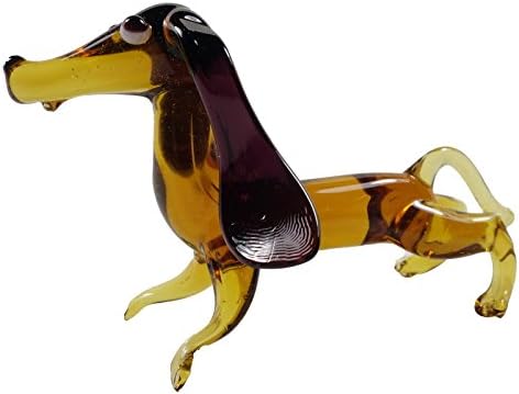Imaginative Hand Blown Art Glass Figurine Dachshund Dog Length 4.5"