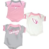 Reebok Arizona Cardinals Infant 3-Piece Creeper Set - Pink 3-6 Months