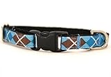 Blue & Chocolate Argyle Cat Collar