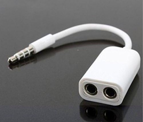 Xman®®3.5mm Audio Stereo Y Splitter Cable 3.5mm Male to 2 Port 3.5mm Female for Earphone and Headset Splitter Adapter, Compatible with iPhone, Samsung, LG Smartphones, Tablets, MP3 players, White