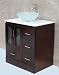soild wood 30" Bathroom Vanity Cabinet Glass Vessel Sink Faucet MO