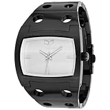Vestal Destroyer Mid Frequency Collection Fashion Watches w/ Free B&F Heart Sticker Bundle – Black/Black/White Matte / One Size Fits All