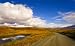 Clouds above Autumn Tundra and Gravel Road in Alaska - 24"W x 15"H - Peel and Stick Wall Decal by Wallmonkeys