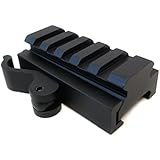 Monstrum Tactical Low Profile Picatinny Riser Mount with Quick Release, for Red Dots, Scopes, and Optics (0.5 inch H x 2.5 inch L)