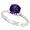 14K White Gold Rhodium Plated Sterling Silver Wedding & Engagement Ring Sterling Silver 7mm Round Brilliant Natural Amethyst Stone Solitaire Ring For Women 7MM ( Size 6 to 10) Size 6