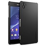 薄くて軽い マット 加工 Spigen® Sony 【 Xperia Z2 ケース 】 2014 ウルトラ・フィット ** 日本製 素材 PET フィルム 付き ** [国内正規品] (スムース・ブラック)