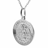 Sterling Silver Religious Saint Michael Necklace