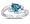 .75ct Trillion Cut Blue Topaz and Diamond Ring in 14K White Gold