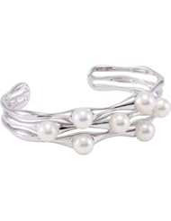 Freshwater Cultured Pearl Cuff Bracelet in Sterling Silver