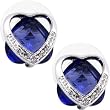 Sapphire Cubic Zirconia HOLLOW HEART Earrings