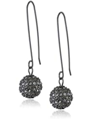 Kenneth Cole New York "Pave Item Boost" Hematite Pave Ball Long Drop Earrings