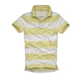 Abercrombie & Fitch Mens Polo Shirt Yellow White Stripe
