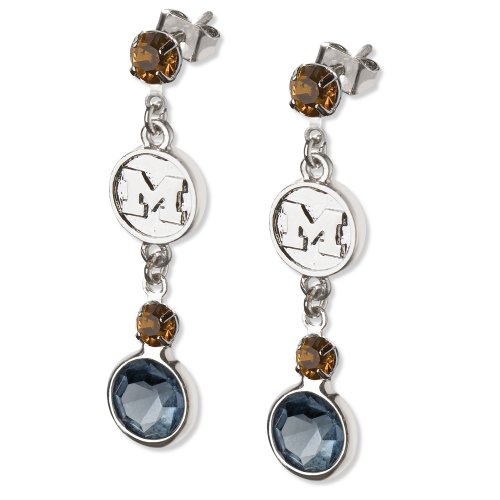University of Michigan Crystal Logo Earrings