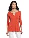 Lilla P Women's Classic 3/4 Sleeve Split Neck Tunic Top, Begonia, X-Large
