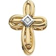 14K Yellow Gold Diamond Unity Cross Pendant