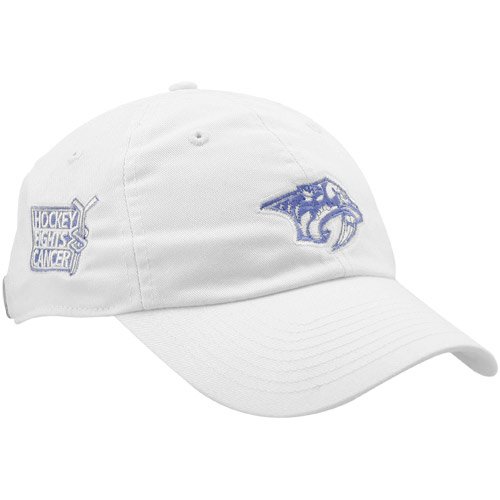 New Era Nashville Predators Ladies White Hockey Fights Cancer Slouch Adjustable Hat