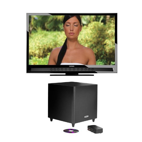 Mitsubishi Electronics Mitsubishi Unisen 55-inch LT-55154 1080P LED TV with PSWi225 Wireless Powered Subwoofer Bundle (LT-55154-BN)