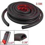 Car Door Window Air Sealed Hollow Black Rubber Adhesive Strip 3.3M 