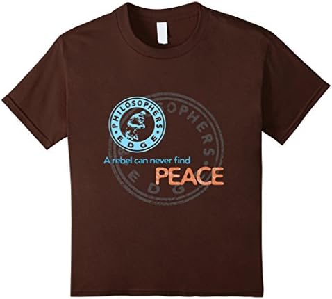 Kids Albert Camus quote - A Rebel can Never Find Peace - T-Shirt 10 Brown