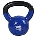 GoFit 20-Pound Blue Kettlebell with Vinyl Coating, Training DVD and Exercise Booklet