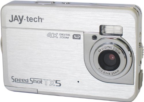 JayTech JAY-tech SpeedShot TX5 Digitalkamera (12 Megapixel, 4-fach digitaler Zoom, 5 cm (2 Zoll) TFT LCD Display, 32MB interner Speicher) silber