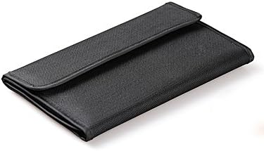 Domeye 4-Pocket Nylon Lens Filter Wallet Case for Circular or Square Filters up to 82mm + Microfiber Cleaning Cloth, Black