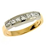 14k Two-Tone 0.55 Ct Diamond Band Ring - Size 7.0