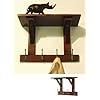 Dartmouth - solid wood wall coat hooks / storage rack - dark stain