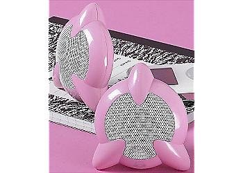 Universal iPod/MP3 Stereo Speakers in Pink. Compatible with iPod Classic 1st - 6th Generations - iPod Mini 1st & 2nd Generations - iPod Nano 1st - 3rd Generations - iPod Shuffle 1st & 2nd Generations - iPod Touch, Microsoft Zune, Creative Zen, and Sandisk Sansa