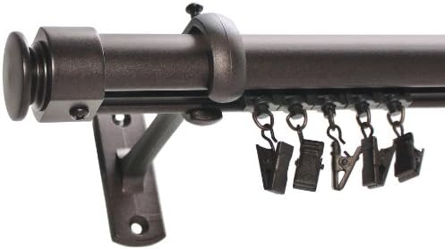 Decopolitan Cap Traverse Window Treatment Rod, 26 to 72-Inch, Toasted Copper