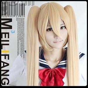 Vocaloid Miku Akita neru Blonde Ponytails Party Costume 47-inch 120cm Cosplay Wigs