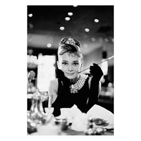 Audrey Hepburn Movie (Breakfast at Tiffany's, With Cigarette) Poster Print - 61x91 cm