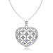 Sterling Silver Tanzanite Open Design Heart Pendant, 18
