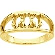 14K Yellow Gold Mother's Ring - 3 Gemstone -- YOU CHOOSE THE COLORS!