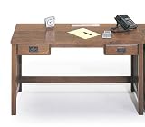 Solid Oak Mission 2 Drawer Desk