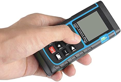 Timvasion 0.05 to 100M Laser Distance Meter Rangefinder Measuring Tool Carry Case, Wrist Strap, 1/4 Inch Tripod Thread, Spirit Level