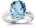 Sterling Silver Oval Blue Topaz Ring